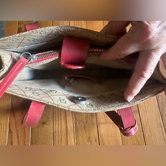 Dooney & Bourke Shoulder Bag Purse Monogram Canvas  W/Leather Trim Handbag - Picture 10 of 11